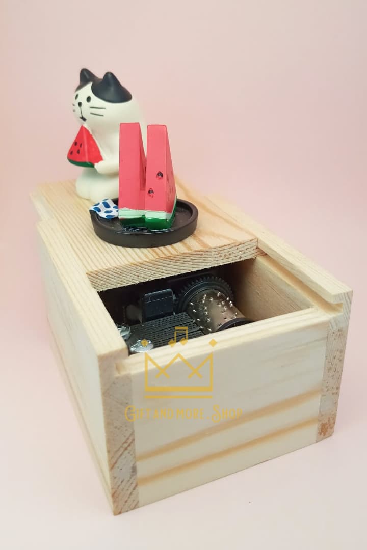 Watermelon cat music box